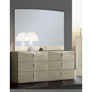 Pantek Furniture B69 Platform Bedroom Set with LED Light in Light Walnut