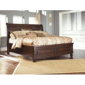 Ashley Furniture Ashley SM Porter Wood Sleigh Storage Bedroom Set, Rustic Brown