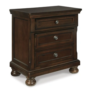 Ashley Furniture Ashley SM Porter Wood 2-Drawer Nightstand, Rustic Brown