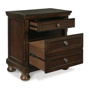 Ashley Furniture Ashley SM Porter Wood 2-Drawer Nightstand, Rustic Brown