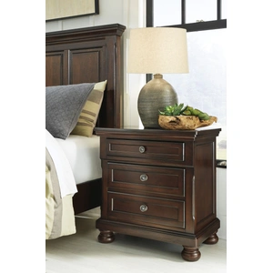 Ashley Furniture Ashley SM Porter Wood 2-Drawer Nightstand, Rustic Brown