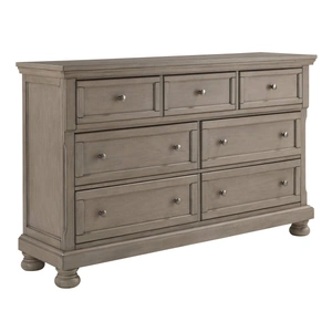 Ashley Furniture Ashley SM Lettner Wood 7-Drawer Dresser, Burnished Light Gray