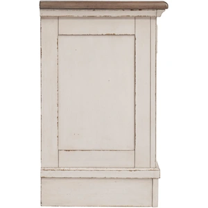 Ashley Furniture SM Realyn Wood 3-Drawer Nightstand w/USB, White/Brown