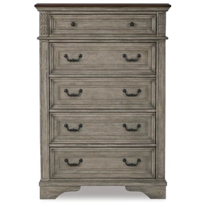 Ashley Furniture Ashley SM Lodenbay Wood Chest w/5 Drawers, Antique Gray
