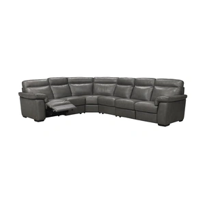 Natuzzi Editions Brivido Fabric/Leather L-Shape Sectional Sofa w/2 Recliners