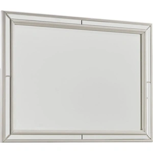 Ashley Furniture Ashley SM Lindenfield Rectangular Mirror with Wooden Frame, Metallic Silvertone