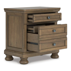 Ashley Furniture Feddinger Wood Nightstand w/2 Drawers, Medium Brown