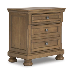 Ashley Furniture Feddinger Wood Nightstand w/2 Drawers, Medium Brown