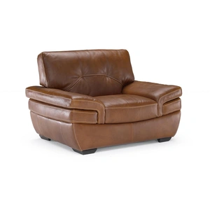 Natuzzi Editions Biagio Fabric/Leather Armchair & a Half