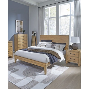 Ashley Furniture Sherbana Wood Panel Bedroom Set, Light Brown