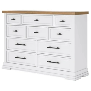 Ashley Furniture SM Ashbryn Wood Dresser w/10 Drawers, White