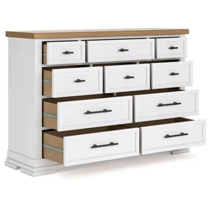 Ashley Furniture SM Ashbryn Wood Dresser w/10 Drawers, White