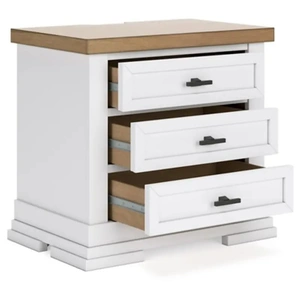 Ashley Furniture SM Ashbryn Wood Nightstand w/3 Drawers, White