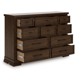 Ashley Furniture Taffenbrook Wood Dresser w/10 Drawers, Medium Brown