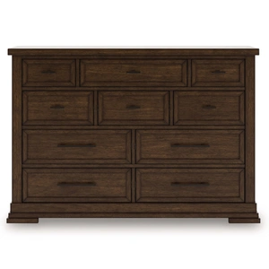 Ashley Furniture Taffenbrook Wood Dresser w/10 Drawers, Medium Brown