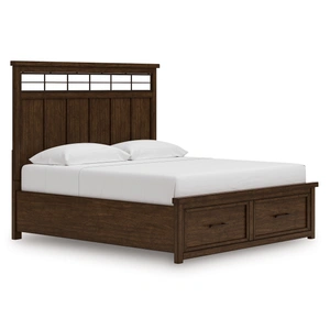 Ashley Furniture Taffenbrook Wood Panel Storage Bed, Medium Brown