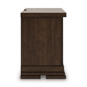 Ashley Furniture Taffenbrook Wood 3-Drawer Nightstand w/USB Charger & Power Supply, Medium Brown