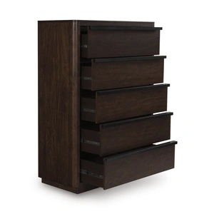Ashley Furniture Dilenno Wood Chest w/5 Drawers, Dark Brown