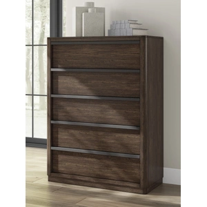Ashley Furniture Dilenno Wood Chest w/5 Drawers, Dark Brown