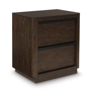 Ashley Furniture Dilenno Wood Nightstand w/2 Drawers, Dark Brown