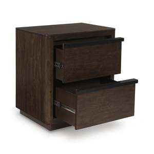 Ashley Furniture Dilenno Wood Nightstand w/2 Drawers, Dark Brown