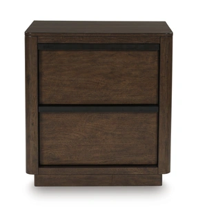 Ashley Furniture Dilenno Wood Nightstand w/2 Drawers, Dark Brown