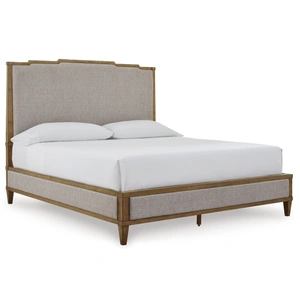 Ashley Furniture Sharlance Polyester/Wood Panel Bed, Light Brown