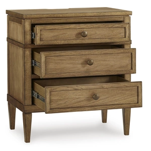 Ashley Furniture Sharlance Wood/Wood Veneer Night Stand w/3 Drawers, Brown