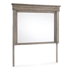 Ashley Furniture Blairhurst Wood/Glass Bedroom Mirror w/LED, Light Grayish Brown
