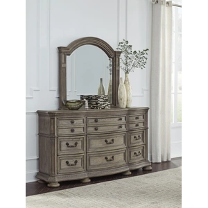 Ashley Furniture Ardenfield Wood/Wood Veneer/Glass Bedroom Mirror, Light Brown
