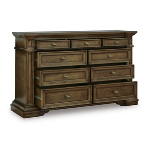 Ashley Furniture Frantanna Wood Dresser w/9 Drawers in Brown