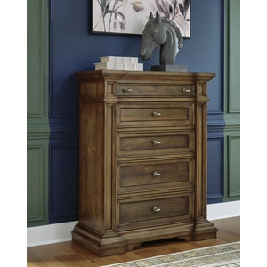 Ashley Furniture Frantanna Wood Chest w/5 Drawers, Brown