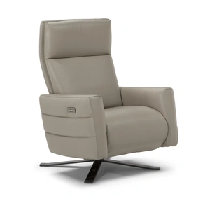 Natuzzi Editions Istante Fabric/Leather Swivel Electric Recliner w/Battery