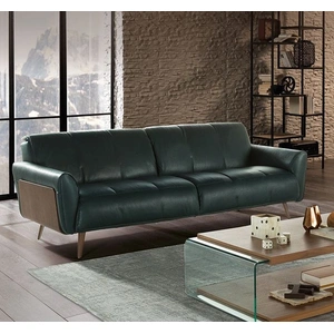 Natuzzi Editions Talento Fabric/Leather Living Room Set w/ Wood Panels