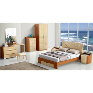 Pantek Furniture B 132 Bedroom Set, High Gloss 2 Tone Cherry