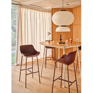 MDD Office Furniture Unit Office Veneer Round High Table, W55.1-inch x D55.1-inch