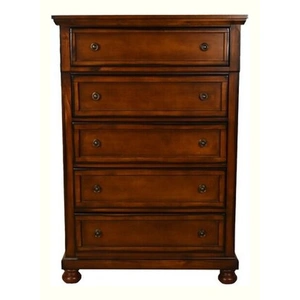 Galaxy Home Furnishings Baltimore 5-Drawer Wood Veneer Chest, Dark Walnut