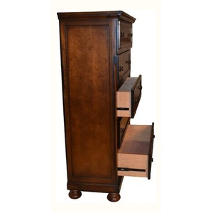 Galaxy Home Furnishings Baltimore 5-Drawer Wood Veneer Chest, Dark Walnut