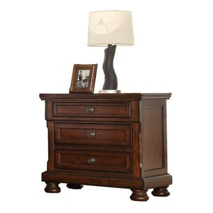 Galaxy Home Furnishings Baltimore 3-Drawer Wood Veneer Nightstand, Dark Walnut