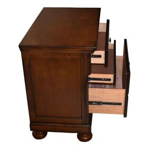 Galaxy Home Furnishings Baltimore 3-Drawer Wood Veneer Nightstand, Dark Walnut