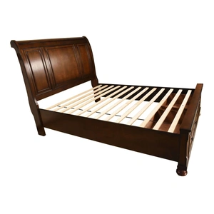 Galaxy Home Furnishings Baltimore Wood Veneer Bed, Dark Walnut