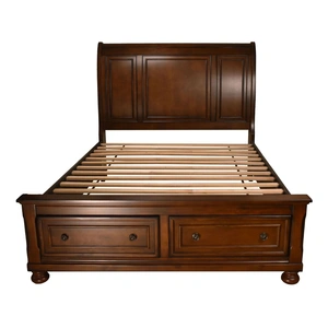 Galaxy Home Furnishings Baltimore Wood Veneer Bed, Dark Walnut