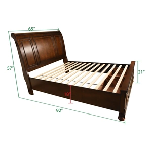 Galaxy Home Furnishings Baltimore Wood Veneer Bed, Dark Walnut