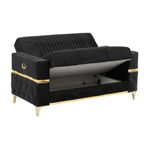 Casamode Bambi Microfiber Convertible Storage Loveseat