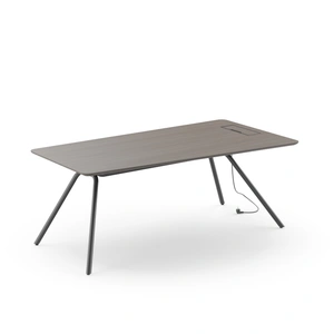NARBUTAS Arqus Veneer Executive Desk with Tapering Desktop