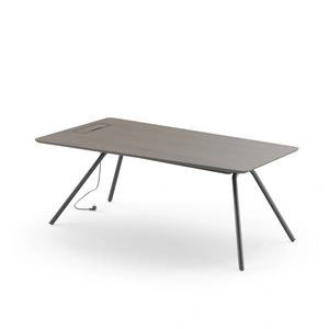 NARBUTAS Arqus Veneer Executive Desk with Tapering Desktop