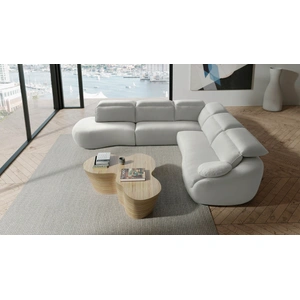 Modekraft Barcelona Microfiber Fabric L-Shaped Customizable Sectional Sofa