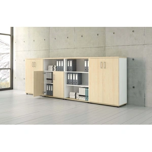 MDD Office Furniture Basic Office Storage System w/2 Cabinets, 1 Bookcase & 1 Half-Bookcase