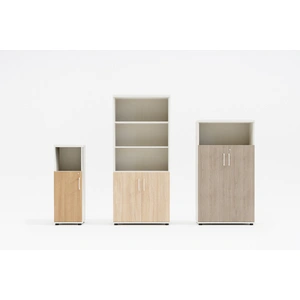 MDD Office Furniture Basic Office Half-Bookcase w/Lockable Doors & Open Shelves
