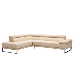 Beverly Hills Furniture Baxter L-Shaped Leather Modular Sectional with Chaise & Motion Headrest